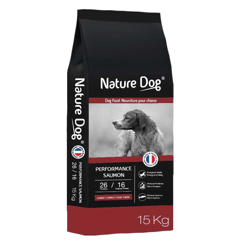 Croquettes Performance 26/16 Saumon Nature Dog 15kg