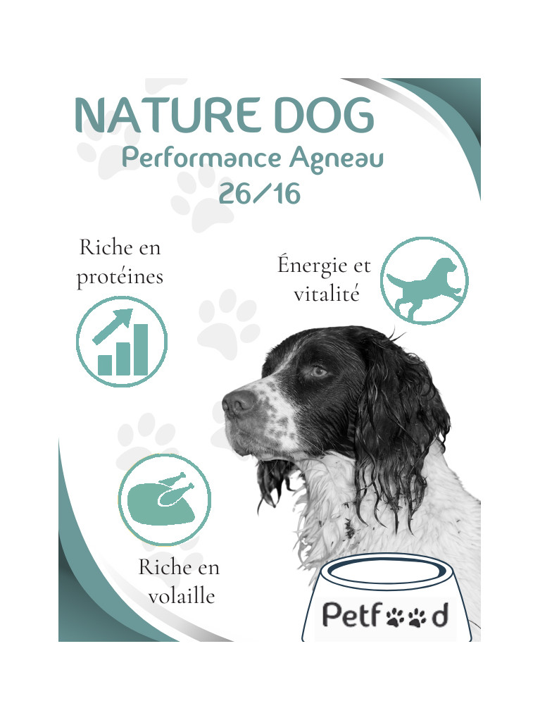 Croquettes Performance 26/16 Agneau Nature Dog 15kg
