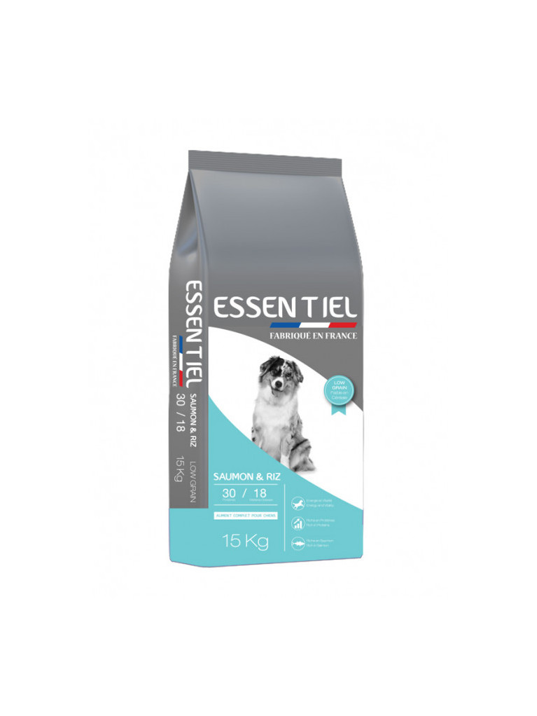 Croquettes Essentiel Saumon 30/18 Low Grain Nature Dog 15kg